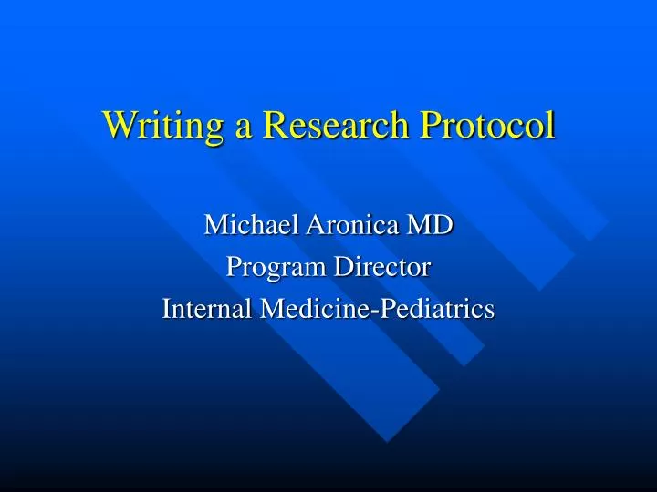 writing a research protocol