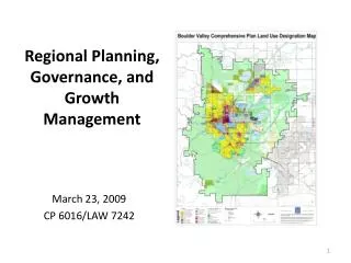 Regional Planning, Governance, and Growth Management