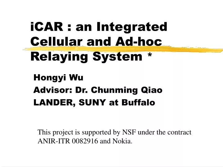 icar an integrated cellular and ad hoc relaying system