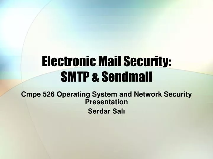 electronic mail security smtp sendmail