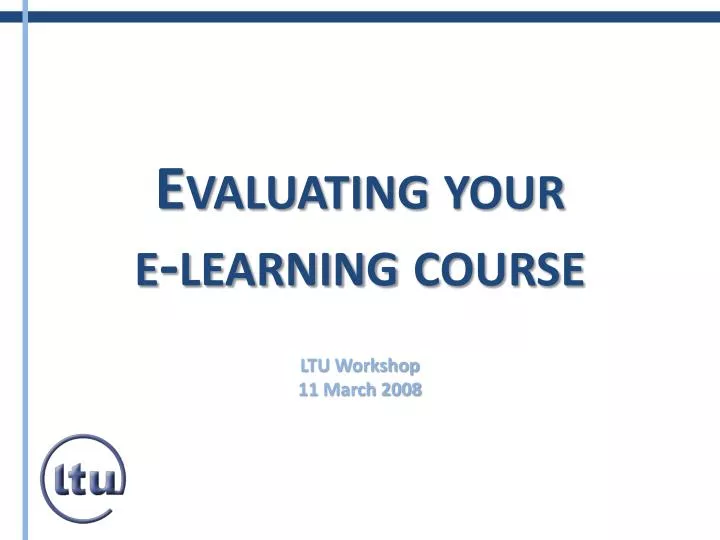 evaluating your e learning course