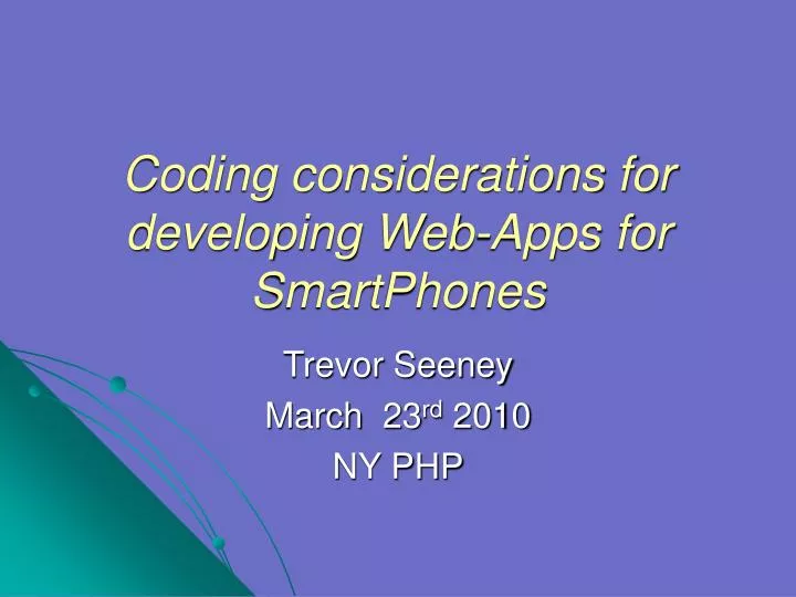 coding considerations for developing web apps for smartphones