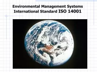 Environmental Management Systems International Standard ISO 14001