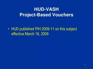 HUD-VASH Project-Based Vouchers