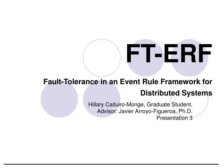 ft erf fault tolerance in an event rule framework for distributed systems