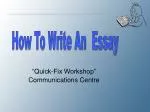 “Quick-Fix Workshop” Communications Centre - slide 1
