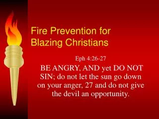 Fire Prevention for Blazing Christians