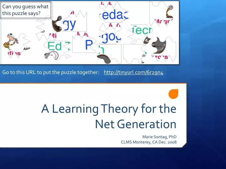 a learning theory for the net generation