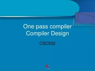 One pass compiler Compiler Design