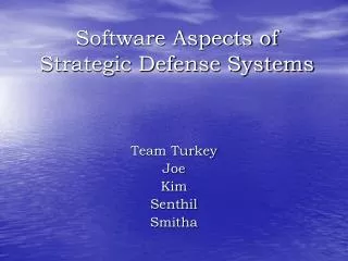 Software Aspects of Strategic Defense Systems