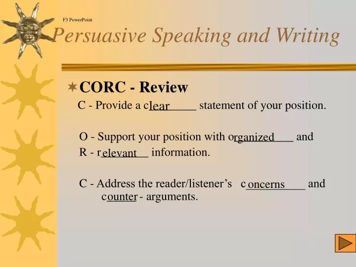 persuasive speaking and writing