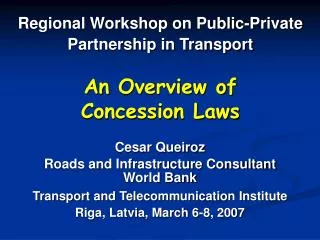 An Overview of Concession Laws