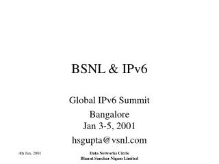 BSNL &amp; IPv6