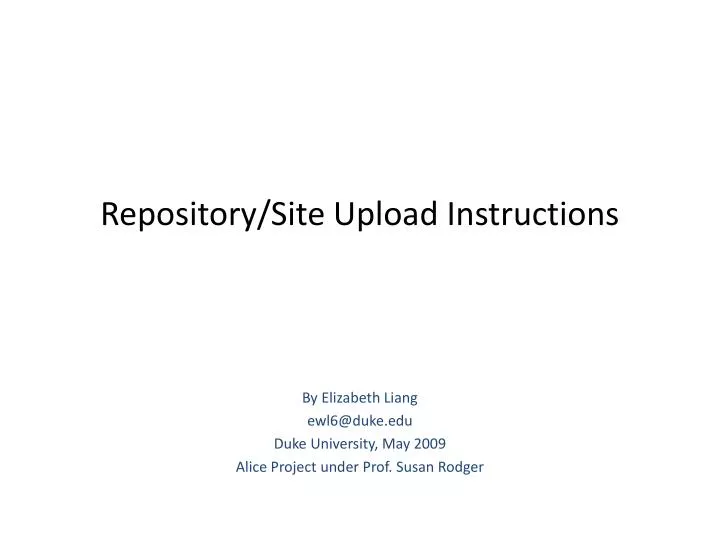 repository site upload instructions