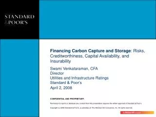Financing Carbon Capture and Storage : Risks, Creditworthiness, Capital Availability, and Insurability