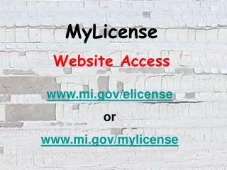 MyLicense Website Access