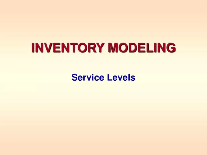 inventory modeling