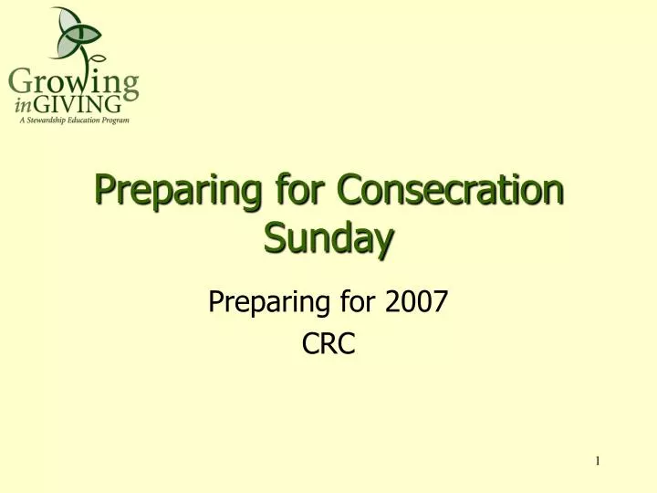 preparing for consecration sunday