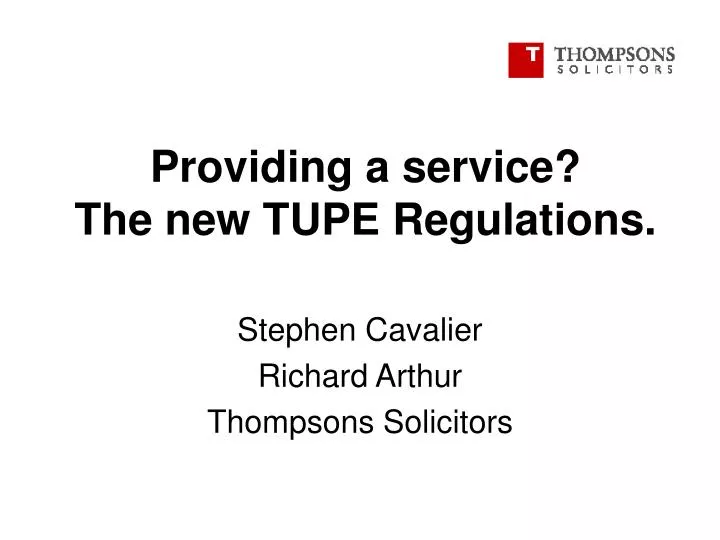 providing a service the new tupe regulations