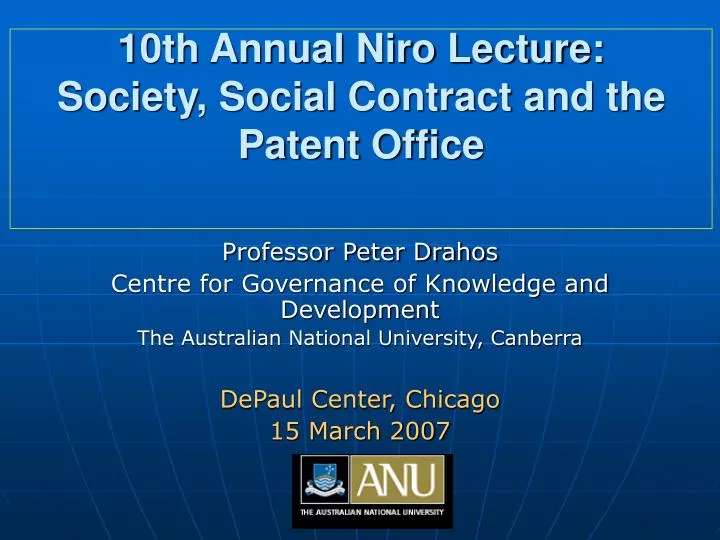 10th annual niro lecture society social contract and the patent office