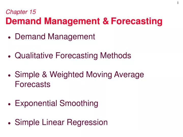 chapter 15 demand management forecasting