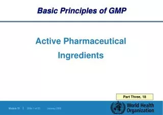 Basic Principles of GMP