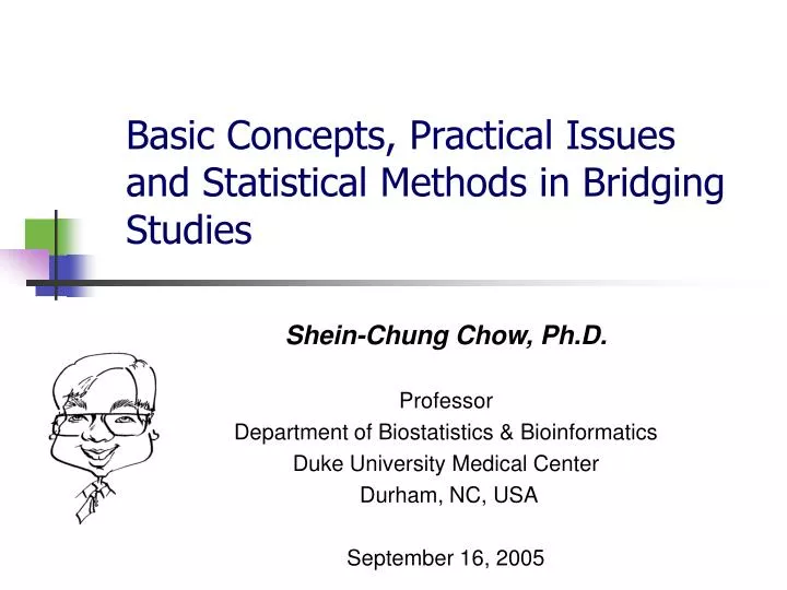 basic concepts practical issues and statistical methods in bridging studies