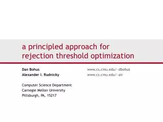 a principled approach for rejection threshold optimization