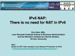 IPv6 NAP: There is no need for NAT in IPv6