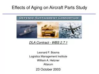 Effects of Aging on Aircraft Parts Study