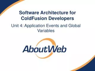 Software Architecture for ColdFusion Developers