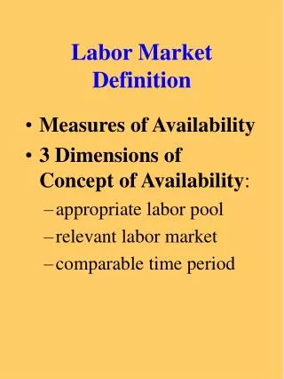 Labor Market Definition