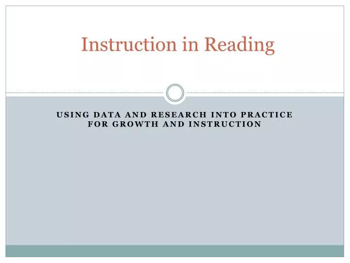 instruction in reading
