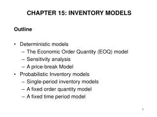 CHAPTER 15: INVENTORY MODELS