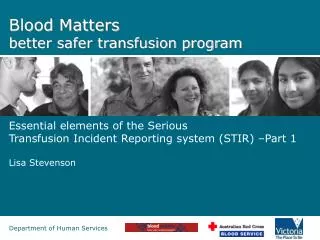 Blood Matters better safer transfusion program