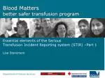 Blood Matters better safer transfusion program - slide 1