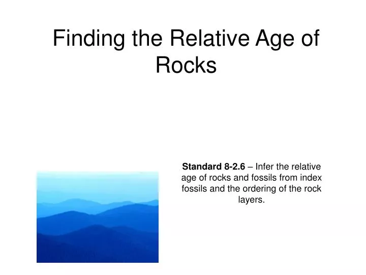 finding the relative age of rocks