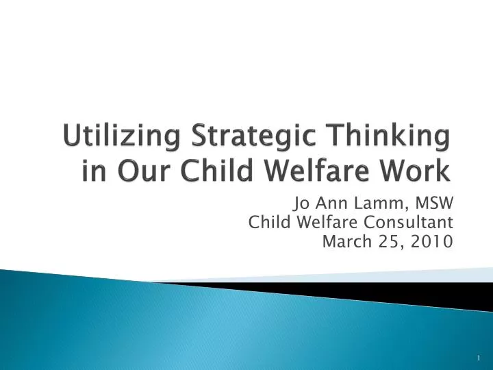 utilizing strategic thinking in our child welfare work