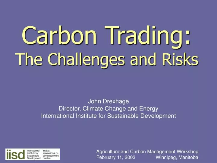 carbon trading the challenges and risks
