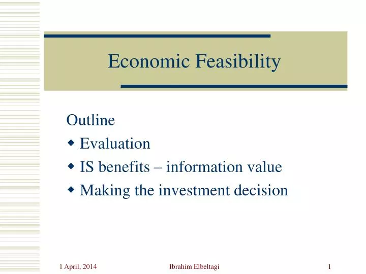 economic feasibility