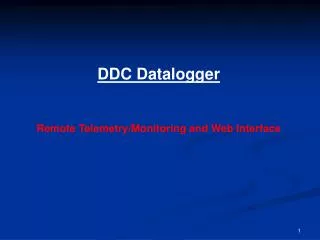 DDC Datalogger Remote Telemetry/Monitoring and Web Interface