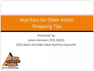 Nutrition for Older Adults Shopping Tips