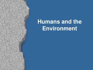 humans and the environment