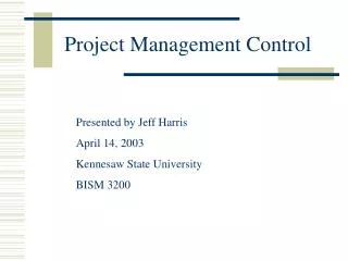 Project Management Control