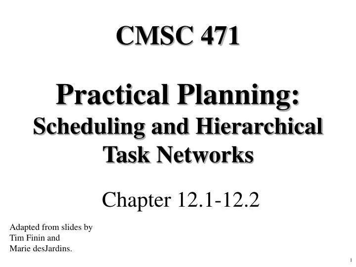 practical planning scheduling and hierarchical task networks