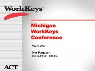 Michigan WorkKeys Conference