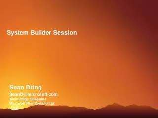 System Builder Session