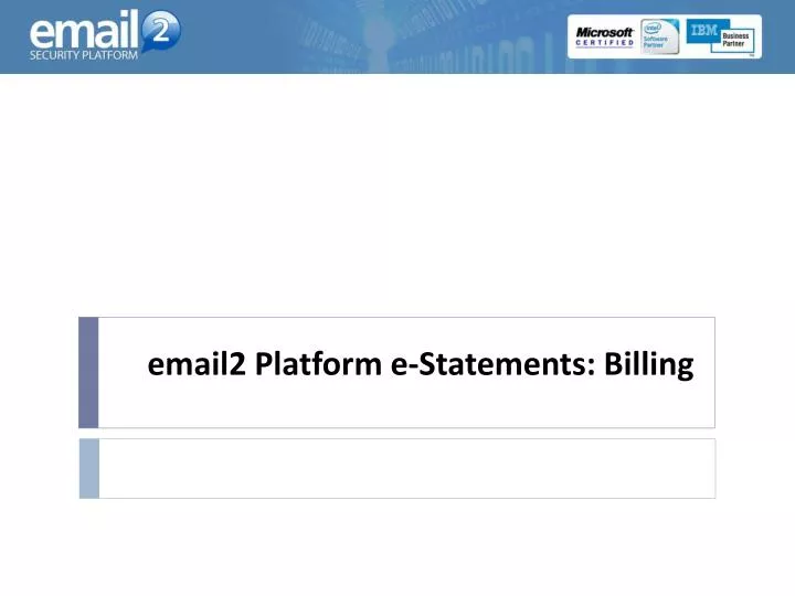 email2 platform e statements billing