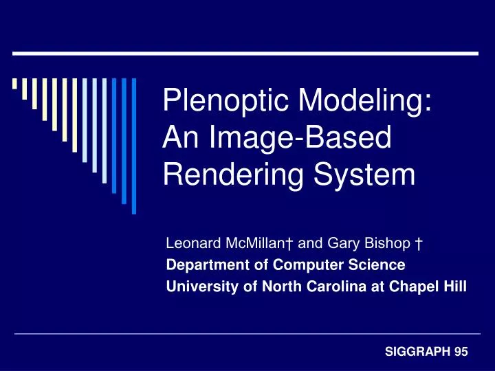 plenoptic modeling an image based rendering system