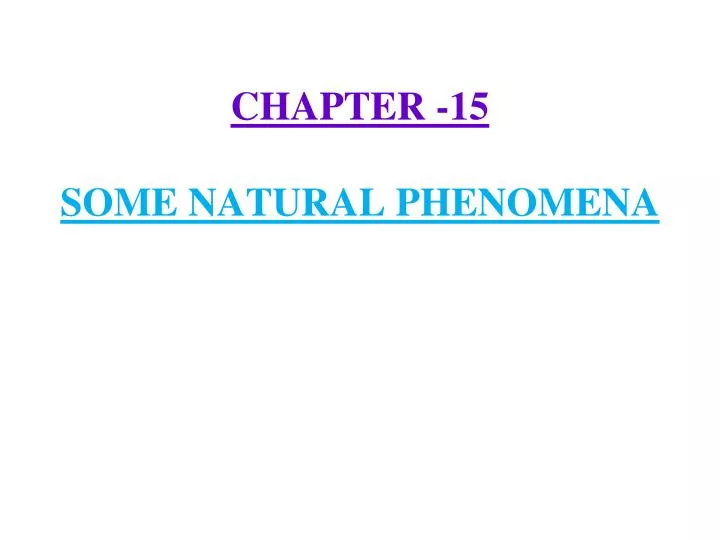 chapter 15 some natural phenomena